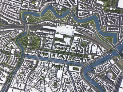Haarlem - 3D City Model Low-poly 3D model
