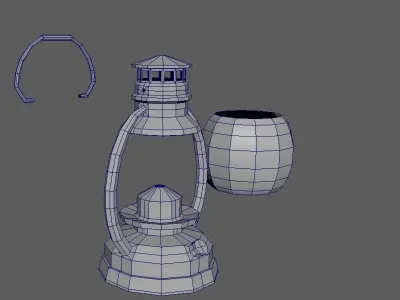 Low Poly Oil Lamp Low-poly 3D model