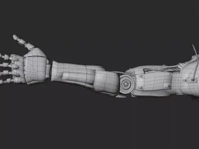 Cybernetic Arm Sci-fi  hand  Low-poly 3D model