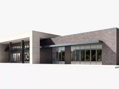 police station Low-poly 3D model