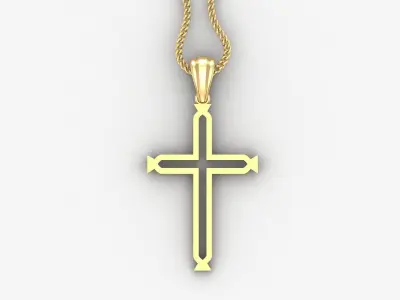 High Cross Pendant Light Gold 18K 4CP045 3D print model