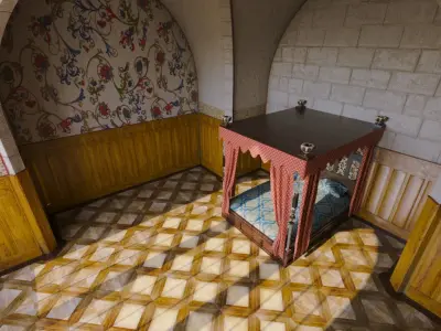 Medieval Royal Gothic Bedroom 3D model