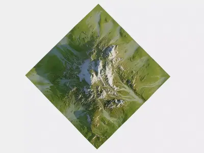 Green and Snow Mountain  3D model