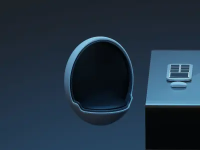 Sci-fi workspace 3D model