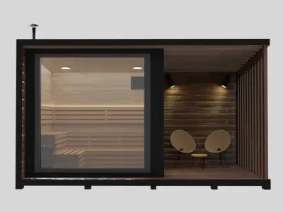 Small modular sauna bathouse 3D model 3D model