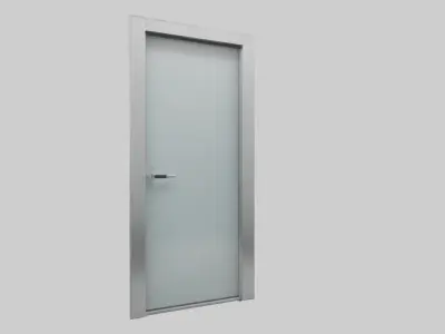 Glass panel door model Low-poly 3D model