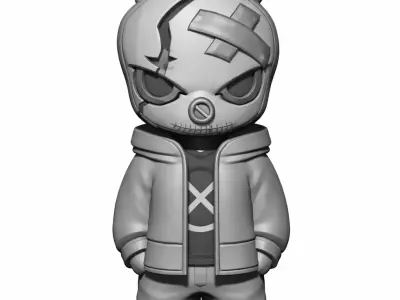 Street Style Bunny Character 3D Model for Jewelry Pendant Design 3D print model