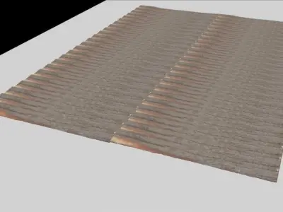 realastic wooden floor and wooden wall Low-poly 3D model