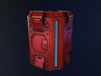 Sci-Fi Battery Module and Energy Cell Low-poly 3D model