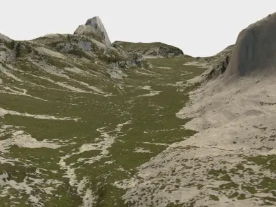Half Dome - Terrain Landscape Low-poly 3D model
