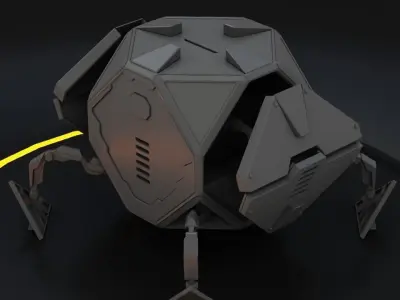 CUBE BOT rigged - animated 3D model