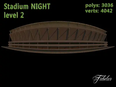 Stadium Level 2 Night Low-poly 3D model