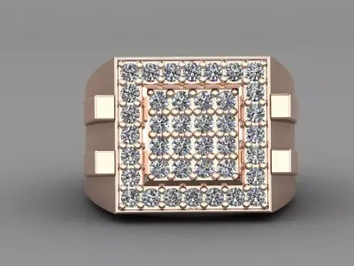 Rose Gold Women Diamond Ring 3D print model 3D print model 40