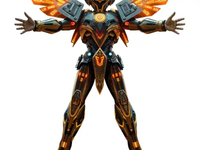 Futuristic Warrior Armor model pack Low-poly 3D model