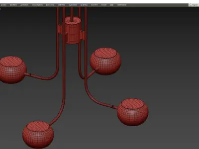 Bronzetto B TULIP CHANDELIER Low-poly 3D model