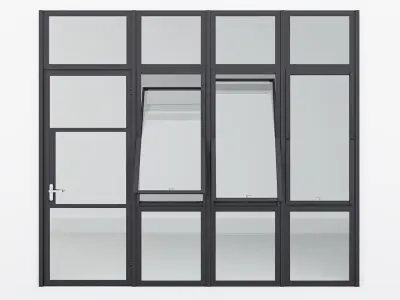 Aluminium door 16 3D model