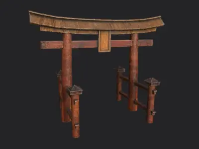 Japanese Torii Gate Low-poly 3D model Low-poly 3D model