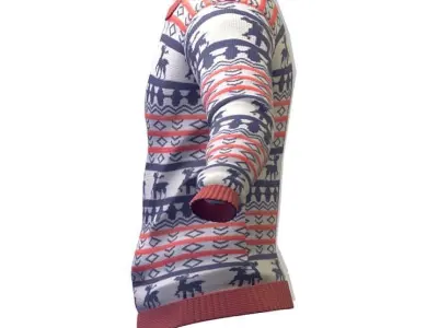 Cartoon High Poly Subdivision Knitted Sweater Low-poly 3D model