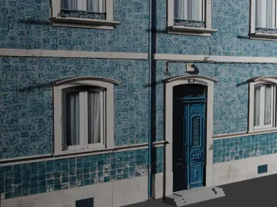 Realistic Building house Free low-poly 3D model