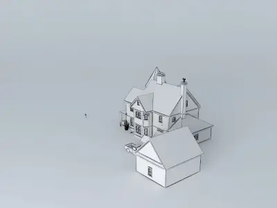 House and Garage Free 3D model