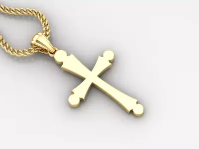 Light Gold 18K Cross Pendant 1CP027 3D print model purchase