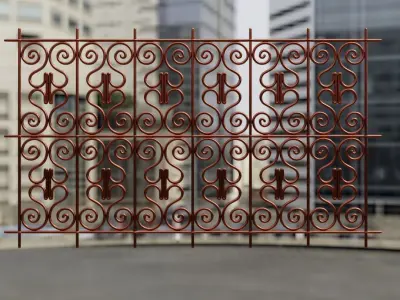 Moroccan traditional iron window 3D model