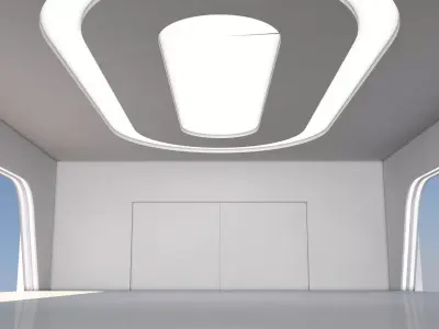 Empty White Corridor 3D model
