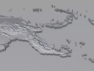 Papua New Guinea Terrain Country 3D model