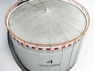 Oil tank gas industrial cylinder Low-poly 3D model