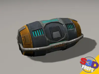 Scifi barrel crate 3D model