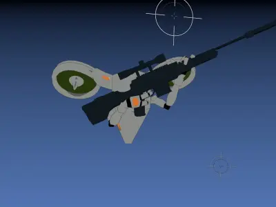 Sniper Grey Drone Robot  Low-poly 3D model