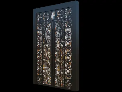 3D door stained glass window 3D model