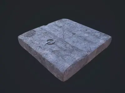 Stone Trapdoor Low-poly 3D model