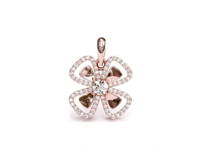 Flower pendant 3D print model 5