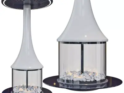 Central hanging fireplace  3D model