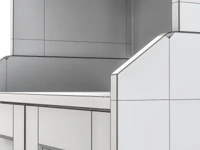 HAUGA - High cabinet with 2 doors 3D model