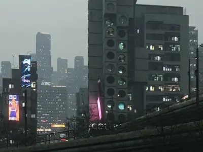 Cyber City Low-poly 3D model