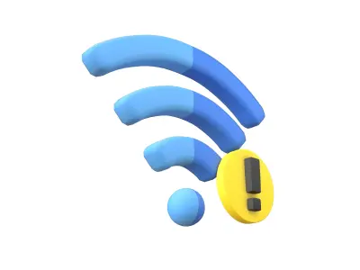 Wifi Problem Symbol v1 007 Low-poly 3D model