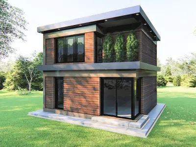  conex office home Low-poly 3D model