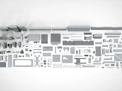 Sci-Fi architecture Elements collection 23 3D model