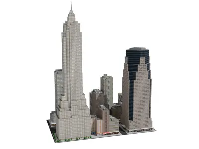 City Downtown Skyscraper Low-poly 3D model