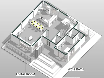 Modern Duplex Villa - 405 SQM - Furnished Model - Full Package 3D model