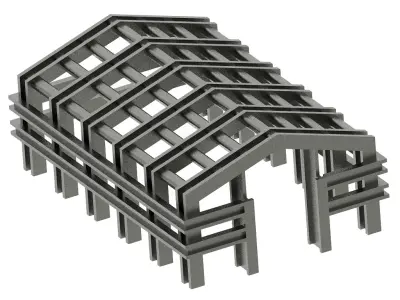 Exquisite Steel Building Frame 3D print model