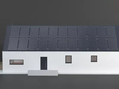Modern House with Solar Cell 3D model