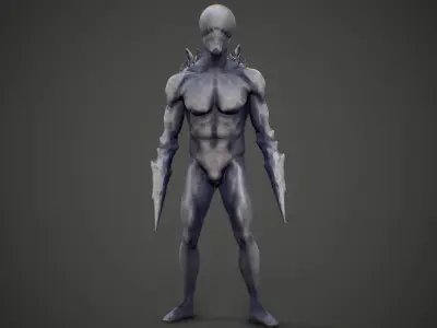 Creature humanoid Low-poly 3D model
