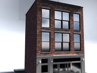 Red Brick Building  3D model