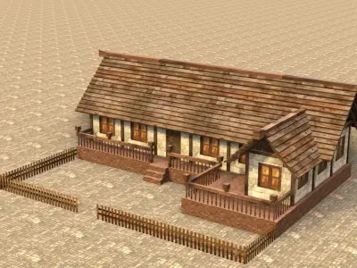 Medieval house sixteen 13 Low-poly 3D model