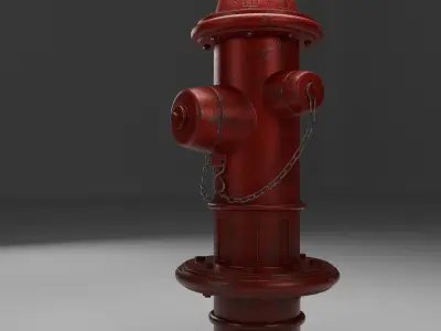 Fire Hydrant Low-poly 3D model