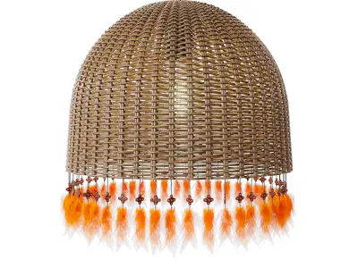 RotanLampSet2 rattan pendant light 3D model