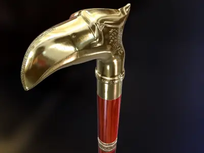 Crutch Sword With Eagle Head 3D model